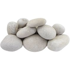 a pile of white rocks sitting on top of each other in front of a white background