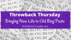 the words throwback thursday bring new life to old blog posts on purple background