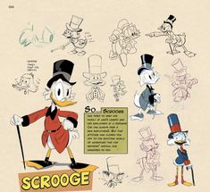 an image of cartoon characters doing various things in the same drawing style as they appear to be scroge