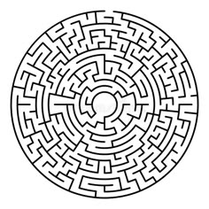 a circular maze in the shape of a circle on a white background stock photo and royalty