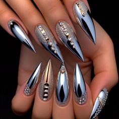 Vegas Style Nails, Cat Claw Nails, Bad And Boujee Nails, Boujee Nails, Wife Nails, Classy Baddie Nails, Classy Baddie, Nails Extra