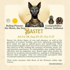 an image of a poster with the name bastet on it's back side