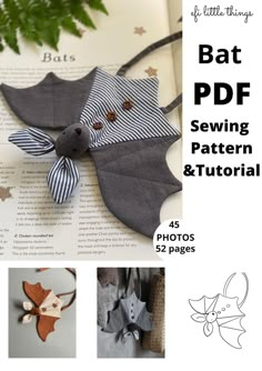 an image of bat sewing pattern and instructions