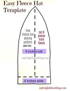 a diagram showing how to make an easy fleece hat