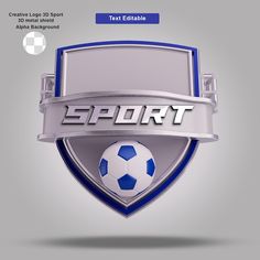 a soccer logo with the word sport on it and a soccer ball in the center