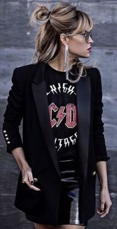 Look Rock Chic, Look Disco, Rocker Chic Style, Edgy Chic, Rock Outfits, Women Fashion Edgy, Winter Chic