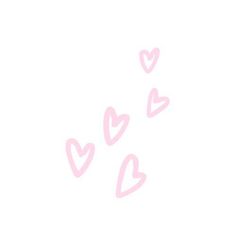 pink hearts are arranged in the shape of small hearts on a white background with space for text