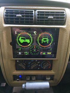 the dashboard of a car with various gauges and dash lights