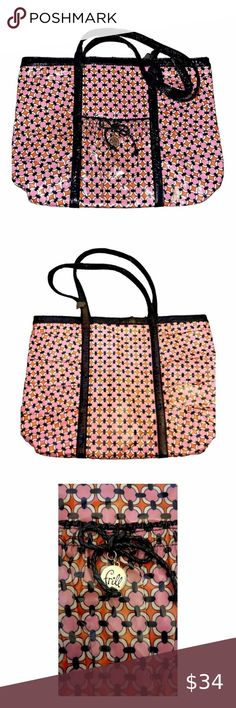 Vera Bradley Frill Collection Take Me With You Tote Pen Holders, No Frills, Vera Bradley, Pink Black, Black Pink, Pen, Trim