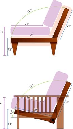 the measurements for a bed frame and headboard are shown in three different positions,