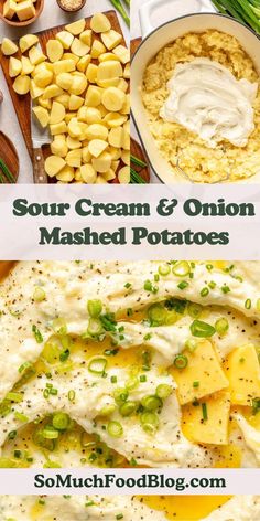 Sour Cream and Onion Mashed Potatoes take your classic mashed potatoes to the next level. They are perfectly creamy and packed with tons of flavor–like your favorite potato chip, elevated! Onion Mashed Potatoes, Classic Mashed Potatoes, Perfect Mashed Potatoes, Creamy Mash, Potato Ricer, Easy Holiday Recipes, Potato Chip