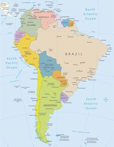 the detailed map of south america with all states and major cities stock illustration image of