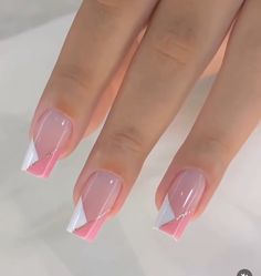 Pink And White French Nails, Easy Fall Nail Designs, Gel Nails French, French Manicure Nails, Square Nail Designs, Fancy Nails Designs, Best Nail Art Designs, Xmas Nails, Elegant Nails