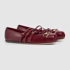 Gucci - Women's Gucci Horsebit ballet flat Red Leather