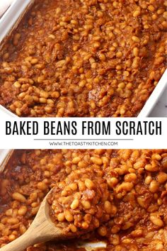 baked beans from scratch in a casserole dish