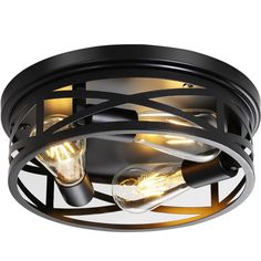 an image of a light fixture that is on the ceiling with some lights in it