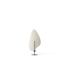 a white table lamp with a black base on a white background in the shape of a leaf