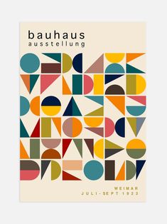 the cover of bauhus austellung, with geometric shapes in different colors