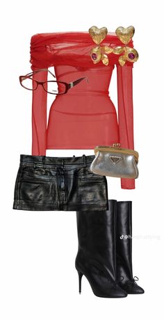 Femme Fatale Aesthetic Black, Femme Fatale Aesthetic, Chic Black Outfits, Tiktok Outfits, Aesthetic Black, Cute Everyday Outfits, Red Outfit, Black Aesthetic, Aesthetic Outfits