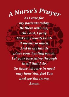 a nurse's prayer with red background