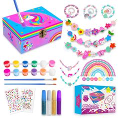 an assortment of crafting supplies and crafts