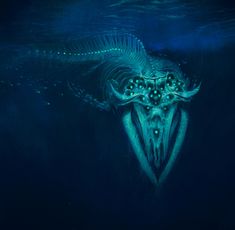 an image of a giant squid swimming in the ocean