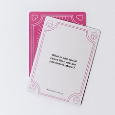 two pink and white cards with a quote on the front one says, let's celebrate you tell us three blocks you had this week