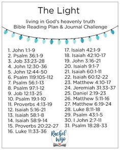 the light living in god's heavenly truth bible reading plan and journal challenge printable