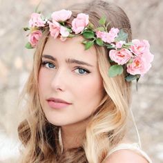 New, Never Used Flower Headband. Adjustable Wiring For Size Of Head Flower Crown Pink, Wedding Hair Flower Crown, Woodland Theme Wedding, Flower Crown Bride, Pink Flower Crown, Crown Pink, Hair Acessories, Flower Crown Hairstyle, Cherry Blossom Wedding