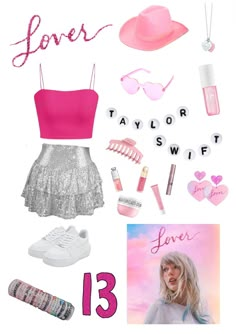 the contents of taylor swift's pink and silver outfit