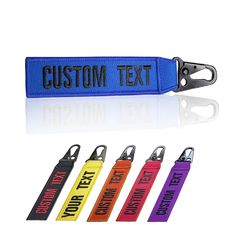 PRICES MAY VARY. This is a Personalized Keychain. DOUBLE SIDED embroidery, you can have different lettering on each side of the keychain. The Keychain Made from high quality fabric,100% embroidered with merrowed borders, and the special olecranon hooks are made of zinc alloy, smooth and durable. Keychains Size: 18.5 x 3.2cm (Lenght 7.28 inches By Width 1.26 inches) Multiple Color Options: There are 9 background colors and 12 text colors to choose from. Unique gifts for your boyfriend, girlfriend Different Lettering, Custom Luggage Tags, Keychain Personalized, Gifts For Your Boyfriend, Personalized Keychain, Custom Keychain, Simple Bags, Multiple Color, Luggage Tag