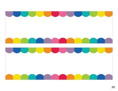 colorful circles and stripes are arranged in the shape of rainbows on a white background