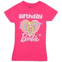 Dive into the world of Barbie with this delightful Barbie Girls Short Sleeve T-Shirt for your birthday girl! Made with soft and breathable cotton it ensures your child feels cozy all day. This girls Barbie tee shines at themed parties capturing the spirit of the beloved character. This shirt fitted with adorable Barbie graphics and the text "Birthday Barbie" adds a touch of charm to any party. Available in sizes X-Small, Small, Medium, Large, and X-Large it pairs nicely with any of your kid's cl Barbie Birthday Shirt, Girls Birthday Parties, Barbie Store, Original Barbie Doll, Birthday Barbie, Kids Shirts Design, Barbie Logo, Stylish Kids Outfits, Stylish Kids