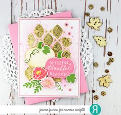 a card with some flowers on it and doily around the edges that says, autumn is beautiful