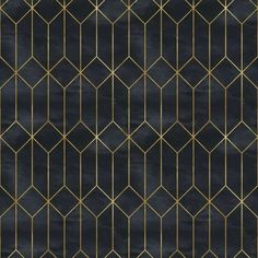 a black and gold wallpaper with geometric design