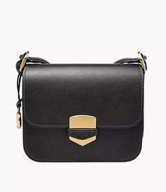 Lennox Leather Crossbody Bag - ZB1924001 - Fossil Trendy Purses, Bag Women Fashion, Stylish Handbags, Fossil Bags, Women Bags Fashion, Bag Trends, Black Hardware, Crossbody Purse, Black Handbags