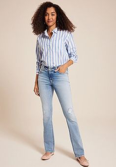 edgely™ Mid Rise Ripped Slim Boot Jean | maurices Sneaker Heels Wedges, Wide Leg Jeans Cropped, Only Jeans, Exclusive Shoes, Curvy Jeans, Ankle Jeans, Cropped Jeans, Wide Leg Jeans, Jeans Shop