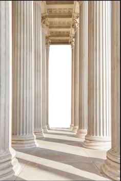 the columns are lined with white marble