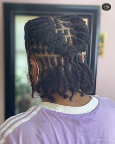 Dreads Styles For Women Half Up Half Down, 2 Strand Locs Styles, Short Locs Bun, Locs Hairstyles For Women 2023, Loc Styles Braided Back, Short Loc Hair Styles For Black Women, Traditional Loc Styles, Loc Braided Styles, Half Up Half Down Loc Styles Short