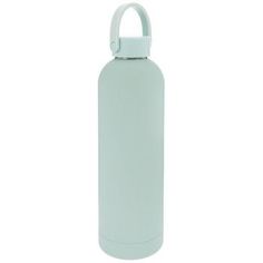 a light green water bottle on a white background