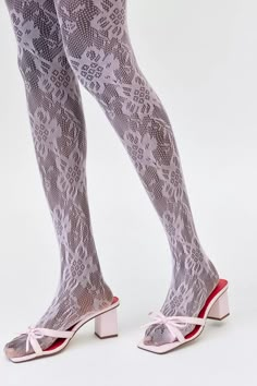 Ella Lace Tights | Urban Outfitters Thigh-high Tights With Lace Trim, Thigh High Tights With Lace Trim, Thigh High Fishnet Lace Legwear, Spring Lace Stretch Tights, Thigh-high Tight Lace Legwear, Lace Tights With Lace Trim, Spring Fitted Tights With Lace Trim, Spring Thigh-high Legwear With Lace Trim, Lace Trim Hosiery