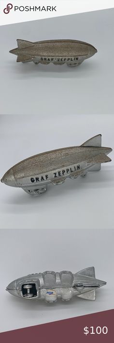 Vintage Cast Iron Graf Zeppelin Toy - circa 1920's Graf Zeppelin, Zeppelin, Vintage Toys, Cast Iron, Polymer Clay, Envelope, It Cast, Toys