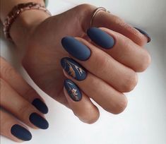 Navy Nails, Nagellack Trends, Easy Nails, Matte Nails Design, Blue Nail, Dark Nails, Trendy Nail Design, Nailed It, Chic Nails