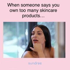 Kim kardashian making an annoyed face after someone told her she has too many skincare products Skincare Funny, Spa Quotes, Esthetician Quotes, Beauty Skin Quotes, Kris Exo, Funny Content, Skin Care Business, Cosmetics Store, Beauty Video Ideas