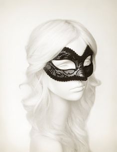 Venetian style masquerade mask covered black lace on metallic silver surface. Framed with black braided trim, small black rhinestones on the corners of the eyes. Your order will be delivered with online tracking by UPS or FedEx.  Back surface is also covered with fabric for comfortable use. Ribbons are added both sides to tie. Base mask is made of paper mache.  Standard size fits most (for women). This classical Venetian mask is perfect for any costume or Halloween party, masquerade, carnival, w Black Luxury Eye Mask For Masquerade, Masquerade Mask Design, Masquerade Mask Silver, Lace Masquerade Mask, Lace Masquerade Masks, Masquerade Ball Mask, Ball Mask, Lace Mask, Venetian Mask