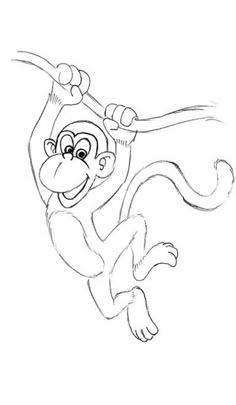 a cartoon monkey flying through the air