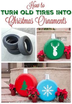 how to turn old tires into christmas ornaments