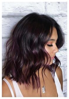 Plum Hair Color Ideas, Plum Hair Dye, Plum Hair Color, Hair Color Guide, Hair Color Plum, Dyed Tips, Rambut Brunette, Hair Dye Tips, Plum Hair