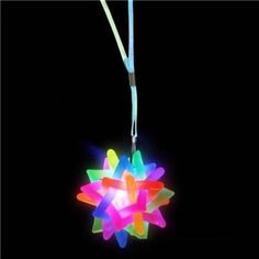 2.2 Inch Led Light-Up Twist Star Ball Necklace- 12 Pcs Per Pack - Party Glowz Glow Bracelets, Unicorn Ring, Girl Gift Baskets, Princess Party Favors, Glowing Necklace, Novelty Toys, Ball Lights, Ball Necklace, Crystal Stars