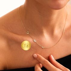 14K Solid Gold Sideways Initial Necklace, Gold Letter Necklace, Personalized Jewelry, Customized Multiple Initial Alphabet Necklace, For Her S P E C I A L * I N I T I A L * N E C K L A C E Welcome😊  You're probably looking to buy a necklace that you can personalize with initials and a birthstone. Rest assured, you've come to the right place! We are here, eagerly waiting on the other side of the screen to prepare your order. This elegant and stylish necklace is the perfect choice to reflect your Sideways Initial Necklace, Alphabet Necklace, Gold Letter Necklace, Necklace For Her, Gold Letter, Initial Necklace Gold, Stylish Necklace, Gold Letters, Necklace Personalized